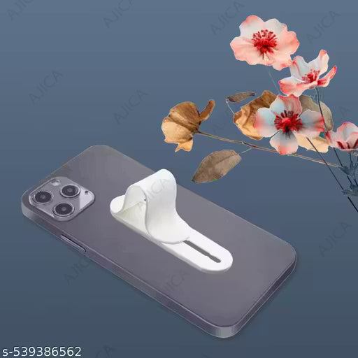 Grip/Selfie Holder and Mobile Stand for iPhones and Android Smartphones (White)