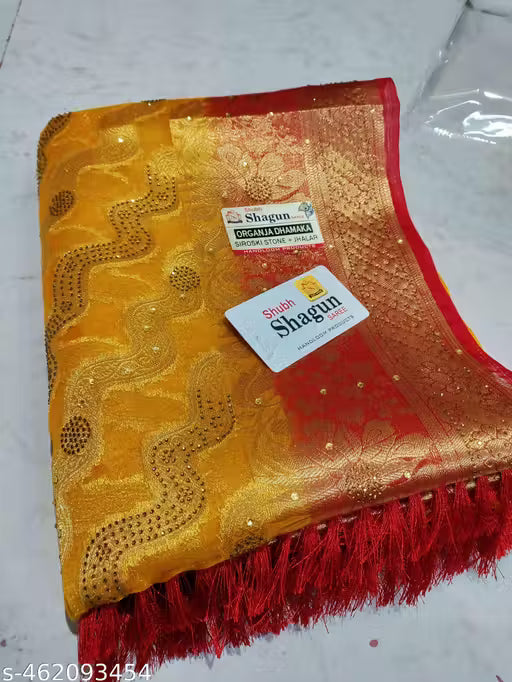 Organza banarsi siroski stone jhalar