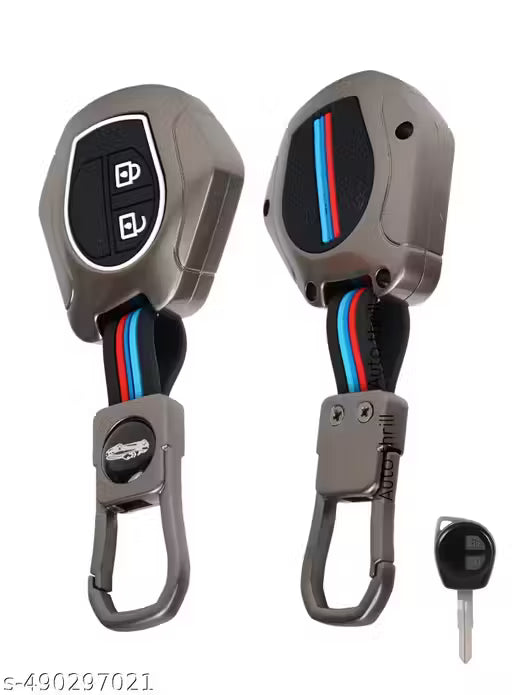 Premium Metal Key Cover Compitable for Suzuki Swift | Ertiga | Wagonr | Celerio | Swift Dzire | Alto | Fronx | Breza | S Presso | Ignis 2 Button Remote Key