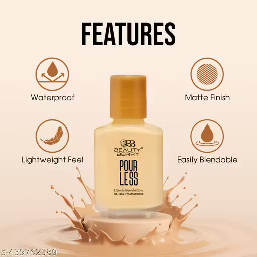 Beauty Berry Pour Less Oil Free & Waterproof Liquid Foundation (Ivory, 30ml)