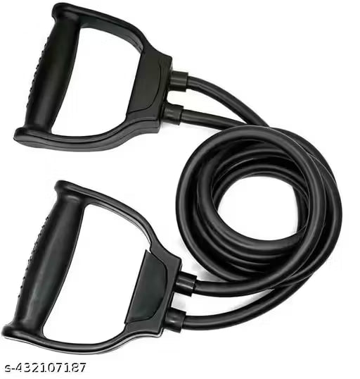 QUlCKFlT Premium Double Toning Resistance Tube Pull Rope Elastic Rubber Exercise Band for Stretching, Workout, Home Gym and Toning with Heavy Quality D Shaped Handles for Men Women