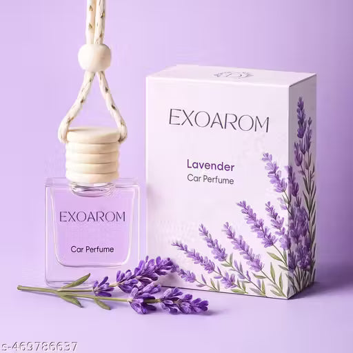 EXOAROM Hanging Pod Car Perfume – 10ml Lavender Fragrance with Natural Essential Oils | Long-Lasting Car Freshener, Easy to Hang, Refreshing Scent