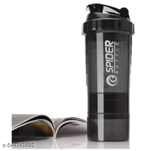Iamalot Spider Protein Shaker Bottle with Extra Two Compartment Storage, Cyclone Gym Bottle, BPA Free, 500ml, Multi Color, Pack of 1