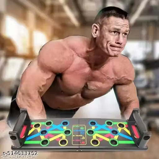 Manogyam 10in1 Portable Board with Strong Grip Handle for Chest Press Home & Gym Exercise Push-up Bar