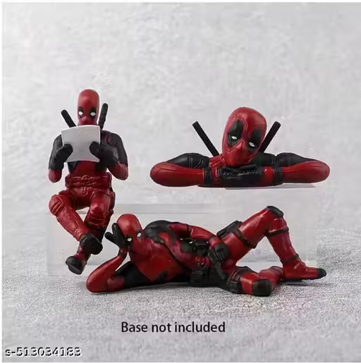 Hatake Deadpool Action Figure Set, 3 Collectible Poses, Red and Black, Desktop Decoration Office Desk, Home Decor, Unique Decoration for Car Interiors/1