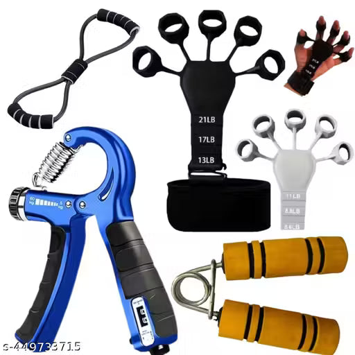 Home Workout combo (Pack of 4) I 2 Hand Strengthening Gripper I 1 Resistance Tube and 1 Gripper for Men & Women for Home & Gym exercise