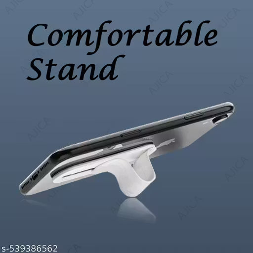 Grip/Selfie Holder and Mobile Stand for iPhones and Android Smartphones (White)