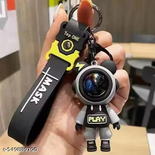 PRANSO 1 Pc Keyring & Keychain For Car, Double Pendant Ring Space Astronaut Keychain Home Key Student Bag, Multicolor