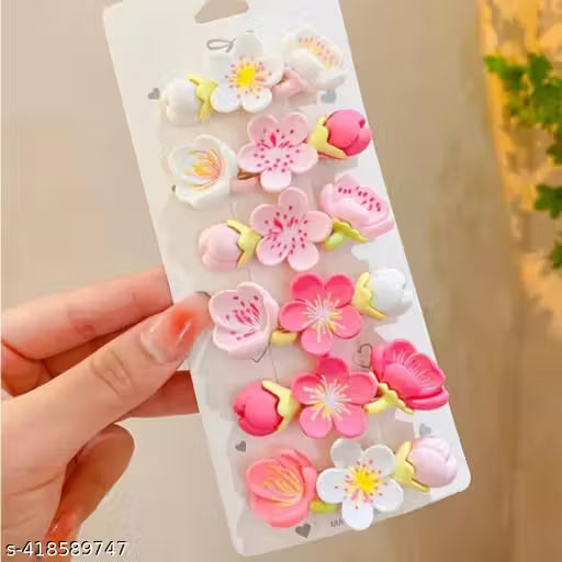 Pack of 6 cute hair clip fancy hair clip flower style