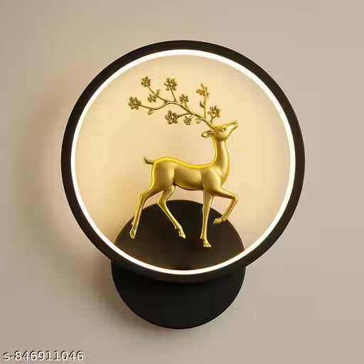 Lumina Wall Light with Golden Deer Décor – Multi-Color Modes (Warm/Neutral/Cool White) – Modern Decorative Fancy Wall Lamp for Living Room, Bedroom, Hallway & Home Décor, Energy Efficient