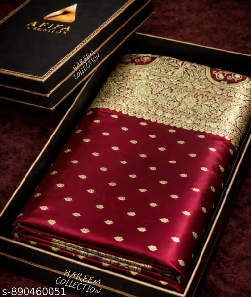 PURE BANARASI SATIN SAREE WITH EMBROIDERY WORK SAREE