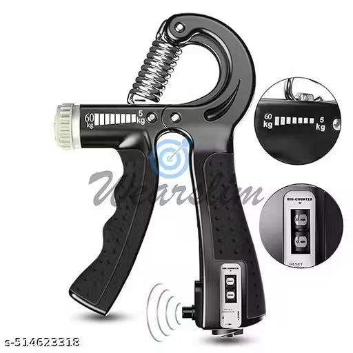 Adjustable Hand Grip Strengthener With Counter (5 Kg to 60 Kg) , Hand Gripper for Men & Women for Gym Workout Hand Exercise Equipment to Use in Home for Forearm Exercise, Finger Exercise Power Gripper